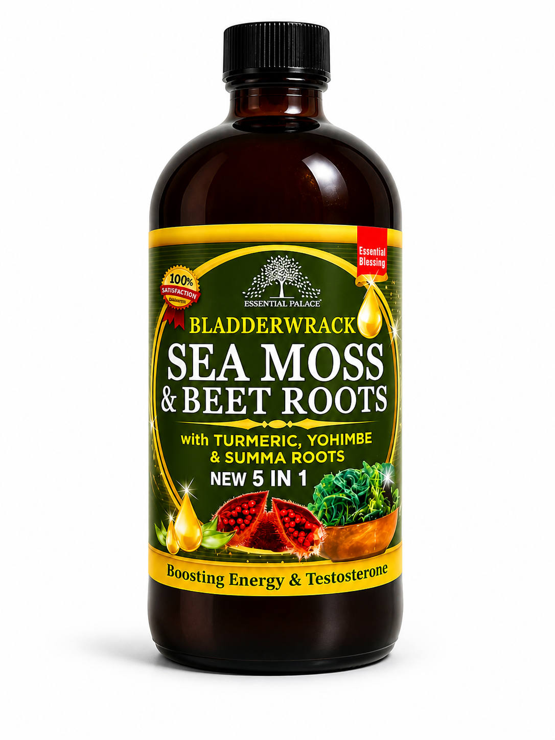 Bladderwrack Sea Moss & Beet Roots – 16 oz (5-in-1 Wellness & Energy Support)